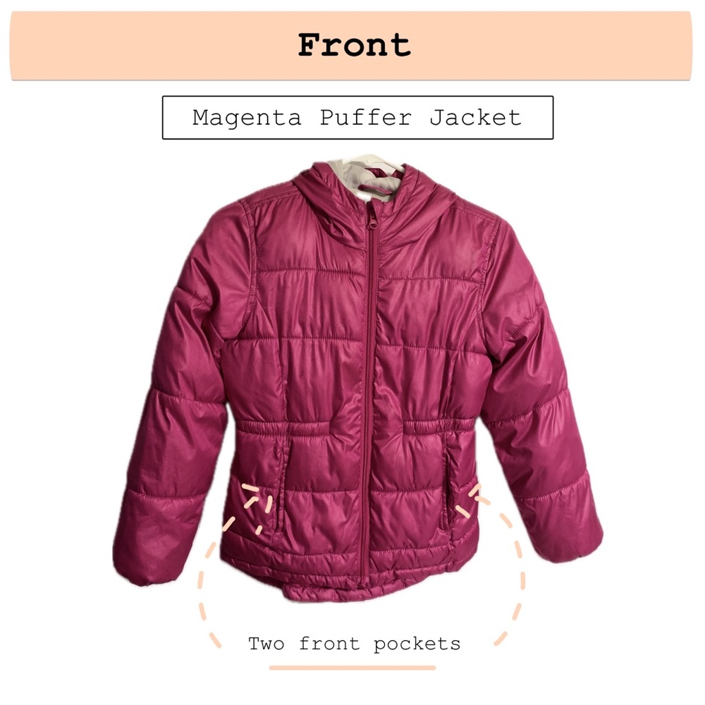 Old Navy Magenta Kids Puffer Jacket